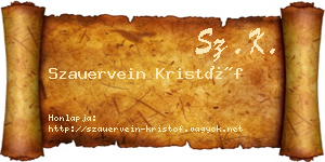 Szauervein Kristóf névjegykártya