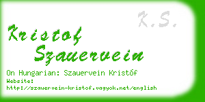 kristof szauervein business card
